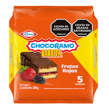 Barra Chocorramo Con Mermelada Rojos 40g Paquete x 5 und  