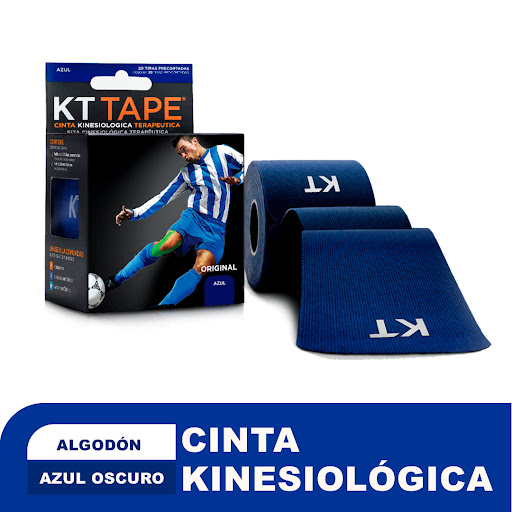 Cinta Kt Deportiva Pro Deportiva Elástica Algodón Azul Oscuro Pre Cortado x 20 Tiras