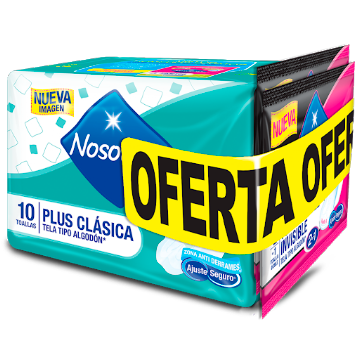 Oft Toallas Intimas Nosotras Plus Clasica X 10Und Gratis 2Und    