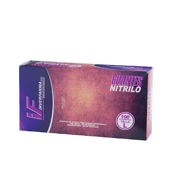 Guante De Nitrilo Inverfarma Lila Talla L x 100 und  