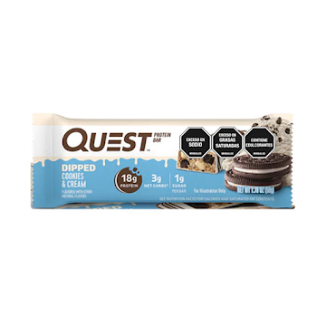 Barra de Proteína Quest Recubierta de Cookies And Cream Paquete x 50 gr  