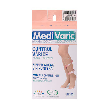 Medias Medivaric Unisex Cremallera 15-20 Azul Talla S  