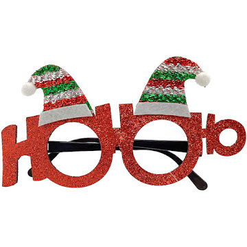 Lentes Navideños De Santa Rojos x 1 und   
