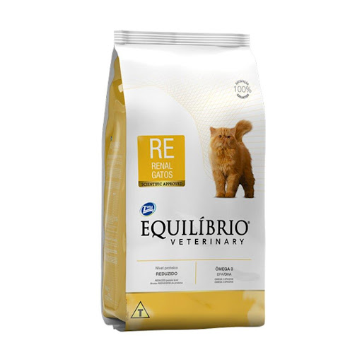 EQUILIBRIO F VETERINARY RENAL 2 KG EQUILIBRIO  x 1 El alimento para gatos Equilibrio Veterinary Renal tiene una fórmula que contiene bajos niveles de sodio y fósforo que favorecen el funcionamiento del riñón y control de la presión arterial, además de