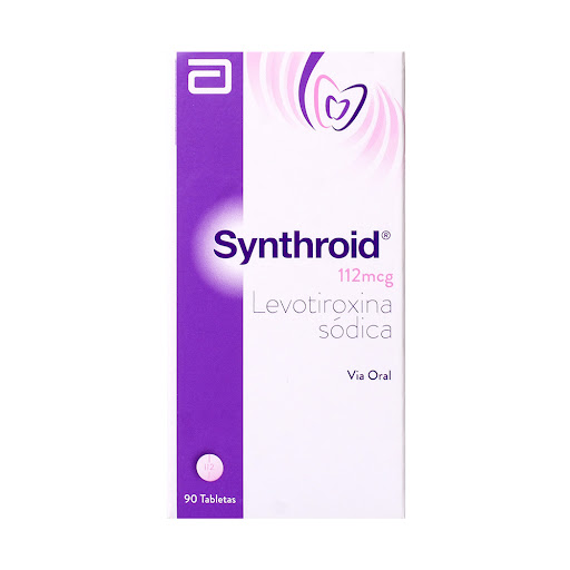 Synthroid Levotiroxina Sódica 112 mcg Abbott Caja x 90 Tabletas