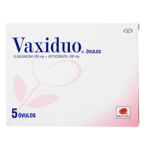 Vaxiduo Clindamicina + Ketoconazol 100mg/400mg Procaps Caja x 5 Óvulos