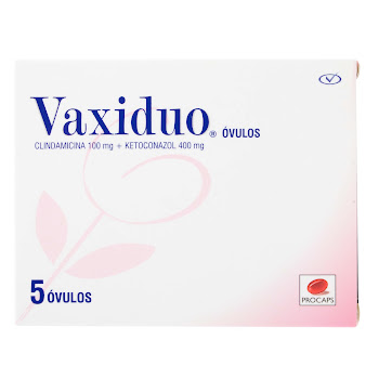 Vaxiduo Clindamicina + Ketoconazol 100mg/400mg Procaps Caja x 5 Óvulos  