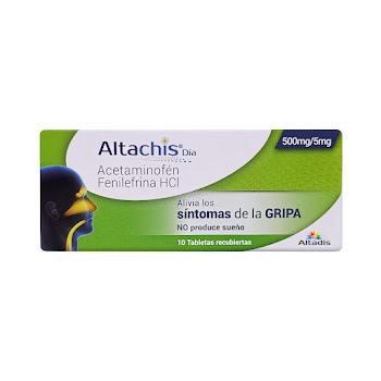 Altachis Día Acetaminofén 500 mg /Fenilefrina HCl 5 mg Altadis Caja x 10 Tabletas  