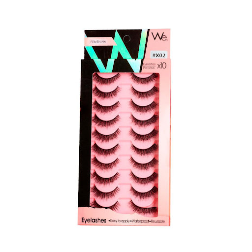 Pestañas postizas enteras we cosmetics Femenina x10 We cosmetics Caja x 10 Par Las pestañas ;Femenina “son otra opción apreciada por múltiples razones:-Tienen una banda fina y uniforme que se integra perfectamente con el maquillaje, siendo prácticamente invisible.-Son extremadam