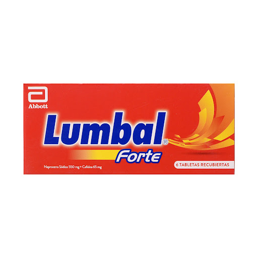 Lumbal Forte Naproxeno + Cafeina 550mg/65mg Abbott Caja x 6 Tabletas