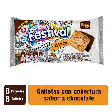 Galleta Festival Chock Bolsa 320 gr x 8 und  