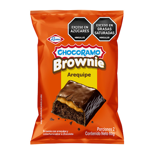 Brownie Chocoramo Con Arequipe Y Cobertura Sabor A Chocolate Paquete x 60 gr