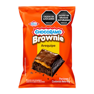 Brownie Chocoramo Con Arequipe Y Cobertura Sabor A Chocolate Paquete x 60 gr  