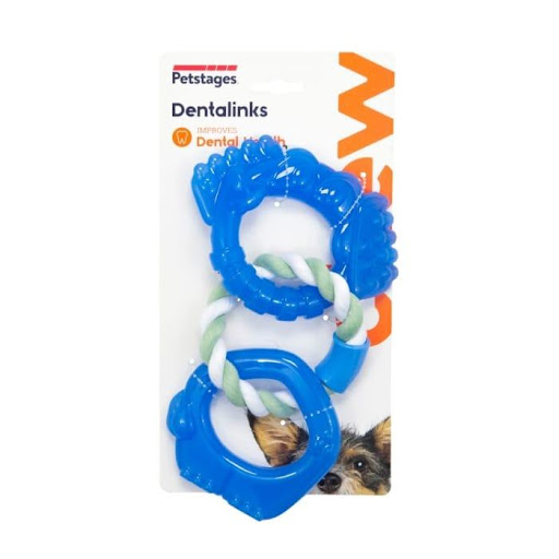 PETSTAGES C ORKA DENTALINK SMALL PETSTAGES  x 1 Trío de Anillos DentalesSet de tres anillos diseñado para mejorar la higiene bucal de los perros mientras proporciona una experiencia de juego entretenida.Características:Material flexible y duradero: