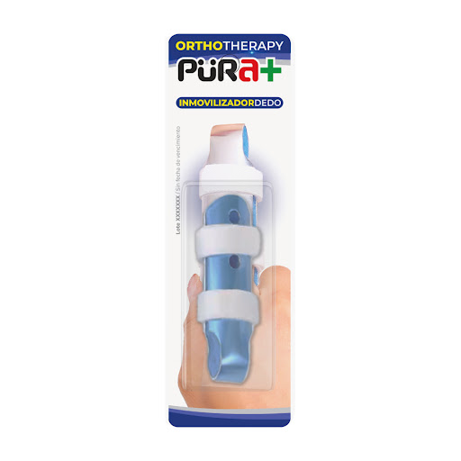 Férula Inmovilizadora De Dedo Pura+ Aluminio Resistente Talla Universal Caja x 1 Unidad.