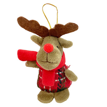 Muñecos Navideños De Reno Color Rojo & Verde 10 x 7cm Surtido x 1 und   
