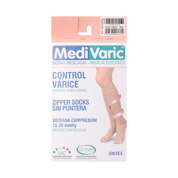 Medias Medivaric Unisex Cremallera 15-20 Negro Talla XL  