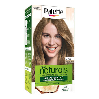 Tinte Palette Naturals Sin Amoniaco 7-65 Rubio Medio Café Dorado Caja x 1 und  