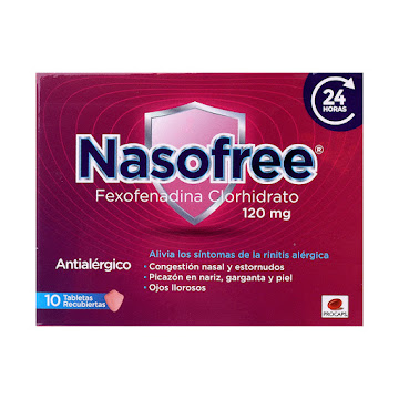 Nasofree Fexofenadina Clorhidrato 120 mg Procaps Caja x 10 Tabletas  