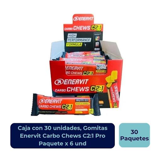 Gomitas Enervit Carbo Chews C2:1 Pro Paquete x 6 und Enervit Caja x 30 Gomitas Enervit Carbo Chews C2:1 Pro Paquete x 6 und