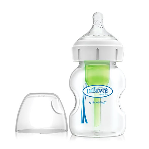 Tetero Dr Brown 5 Oz Boca Ancha Options+ Recien Nacido Dr Browns Botella x 1 Tetero Options+ boca ancha de 5 onzas, onzas con un sistema de ventilación interno diseñado para evitar el vacio y la ingesta de aire, esta tecnología disminuye el vómito, los eructos y gases, promovi