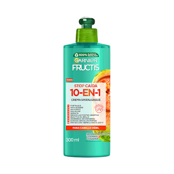 Crema Para Peinar 10 En 1 Garnier Fructis Stop Caída Crece Fuerte  Cabello Débil Frasco x 300 ml  