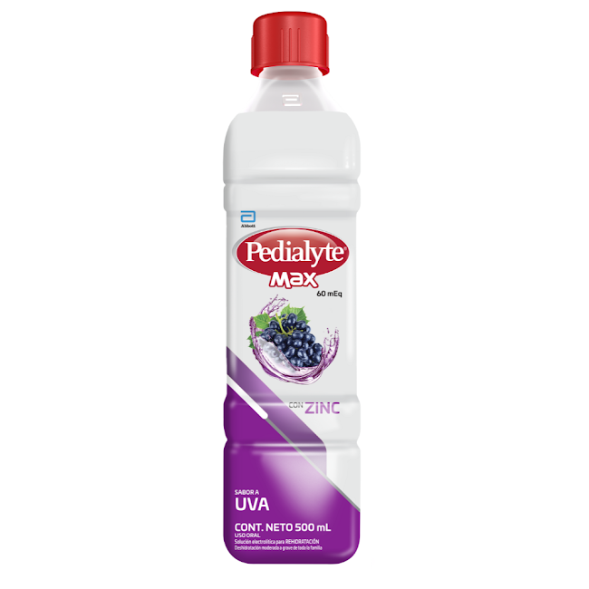Suero Rehidratante Pedialyte Max 60 Uva Frasco X 500 ml  