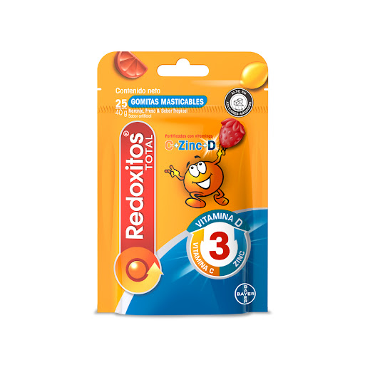 Redoxitos Total Vitamina C + Zinc + Vitamina D Bayer Paquete x 25 Gomas
