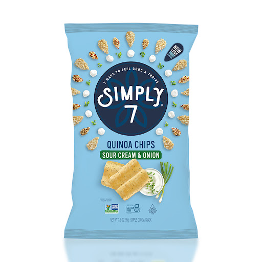 Chips de Quinua Simply 7   Crema Agria y Cebolla x 99 gr