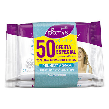 Toallitas Desmaquillantes Pomys 2 Paquetes x 25 und  