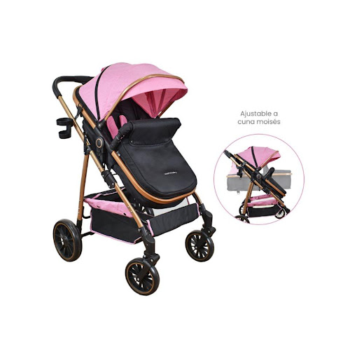 Coche Bebe Moises Welly Happy Baby Rosado Happy Baby Caja x 1 