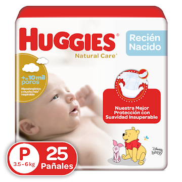 Pañales Huggies Natural Care Etapa 1/P x 25 und  