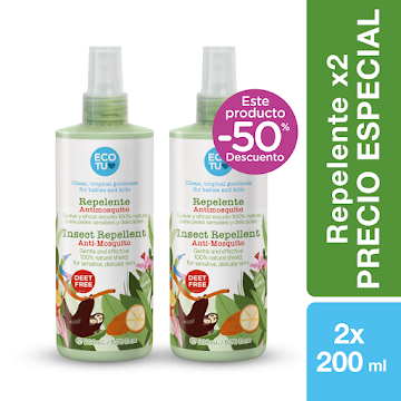 Oferta Repelente Ecotu 100% Natural Fasxo De 200ml x 2 und  