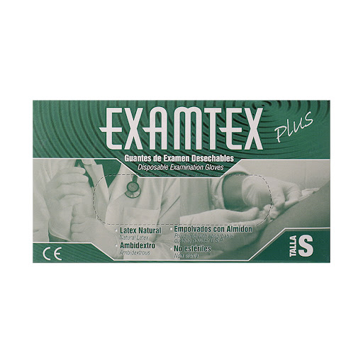 Guante De Latex Examtex Para Examen Talla S x 100 und