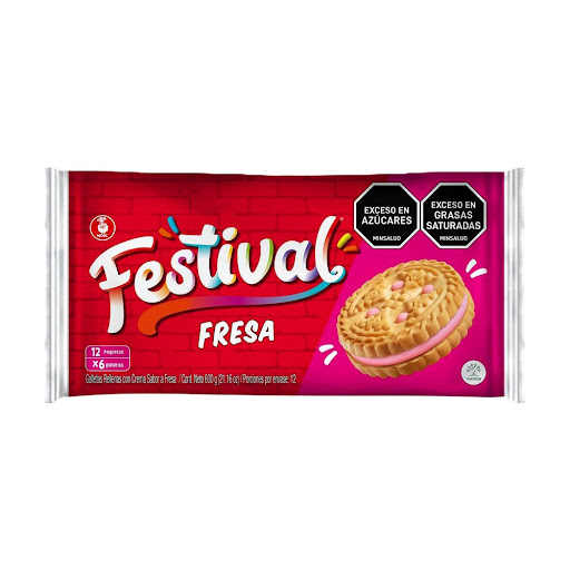Galleta Festival Fresa Paquete x 12 und