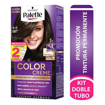 Tinte Schwarzkopf Palette Color Cream Permanente Castaño Md 4-0 x 2 und  