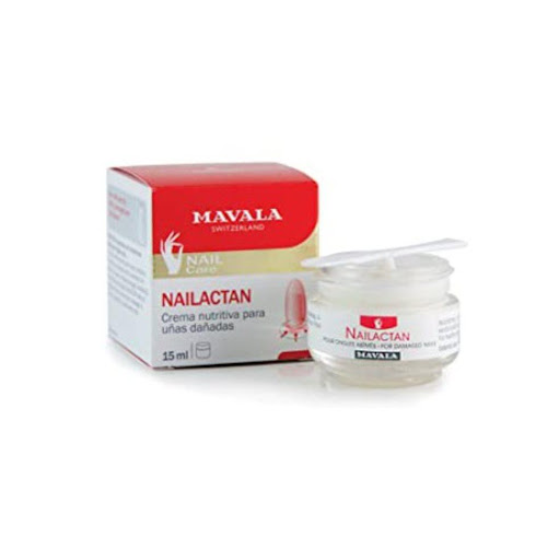 MAVALA NAILACTAN CREMA NUTRITIVA UÑAS 15 ML MAVALA NAILACTAN, NOURISHING CREAM ESP 15 ML x 15 ML Su acción nutritiva e hidratante reestablece la elasticidad de la superficie de la uña, mejora su estado general y la refuerza ante la rotura. Tratamiento de cuidado a largo plazo.
