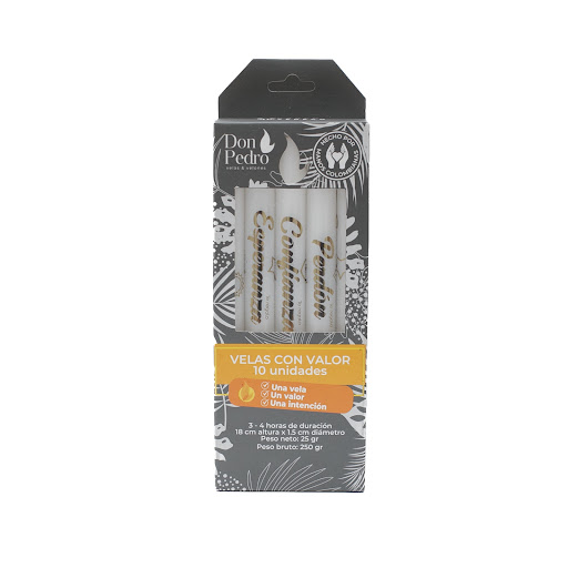 Velas Don Pedro Deseos Navidad Caja x 10 und