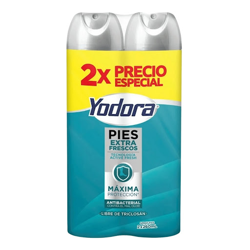 Antitranspirante Yodora Men Extra Control Pies 260 ml x 2 und