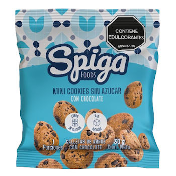 Mini Galletas Spiga   Foods Sin Azúcar con Chocolate x 30 gr  