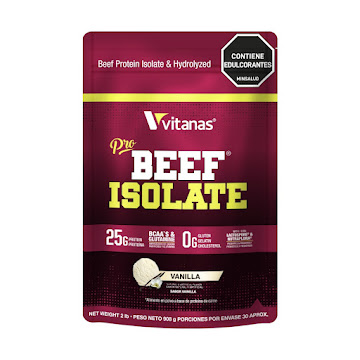 Proteína Pro Beef Isolate Sabor Vainilla Paquete x 908 gr  
