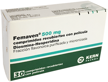 Femaven Diosmina Hesperidina 500 mg Kern Pharma Caja x 30 Tabletas  