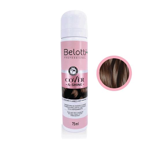 Cover & Shine Belotti Tono Castaño Claro x 75 Ml Belotti 75 Ml x 1 Cover & Shine de Belotti Professional es un colorante temporal para raíces y canasque brinda un acabado natural y brillante, con duración hasta el próximo lavado. Su aplicación es rápida, fácil. Ideal