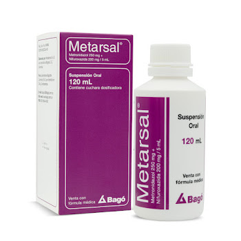 Metarsal Metronidazol + Nifuroxazida 250mg/200mg Bagó Frasco x 120 ml  