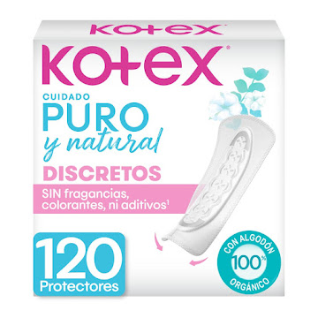 Protectores Diarios Kotex Puro Y Natural x 120 und  