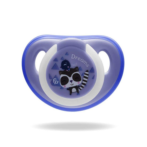 CHUPO ENTRETENCION GLOW MR T1 0 6M CHUPO ENTRETENCION GLOW MR T1 0 6M BLISTER x 1 Chupo de entretencion  first  moments  glow talla  1  con caja esterilizadora que brilla en la oscuridad bb1037 azul  marca Fisher-PRICE
