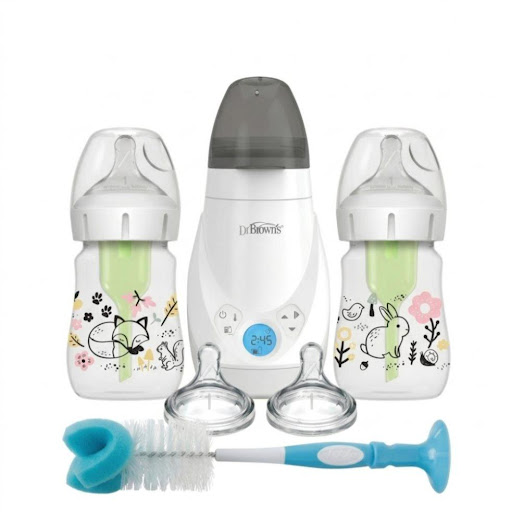 Set Niña Dr Browns: 2 Teteros Esterilizador Chupos y Cepillo Dr Browns Combo x 6 Dale a tu bebé una alimentación más cómoda, segura y práctica con este kit completo Dr. Brown’s, diseñado para cubrir todo lo necesario desde los primeros días. Incluye teteros anticólicos, calentador