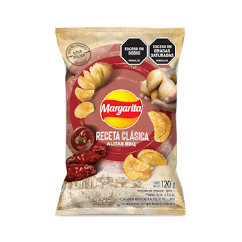 Pasabocas Margarita Papas Fritas Alitas BBQ Receta Clásica x 120 gr  