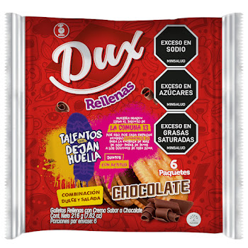 Galletas Dux Rellenas De Chocolate 216 gr x 6 und  