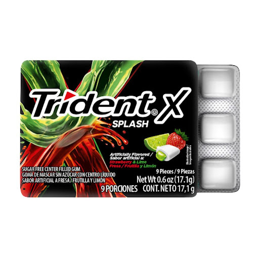 Chicle Trident Splash Fresa Limón Caja x 9 und